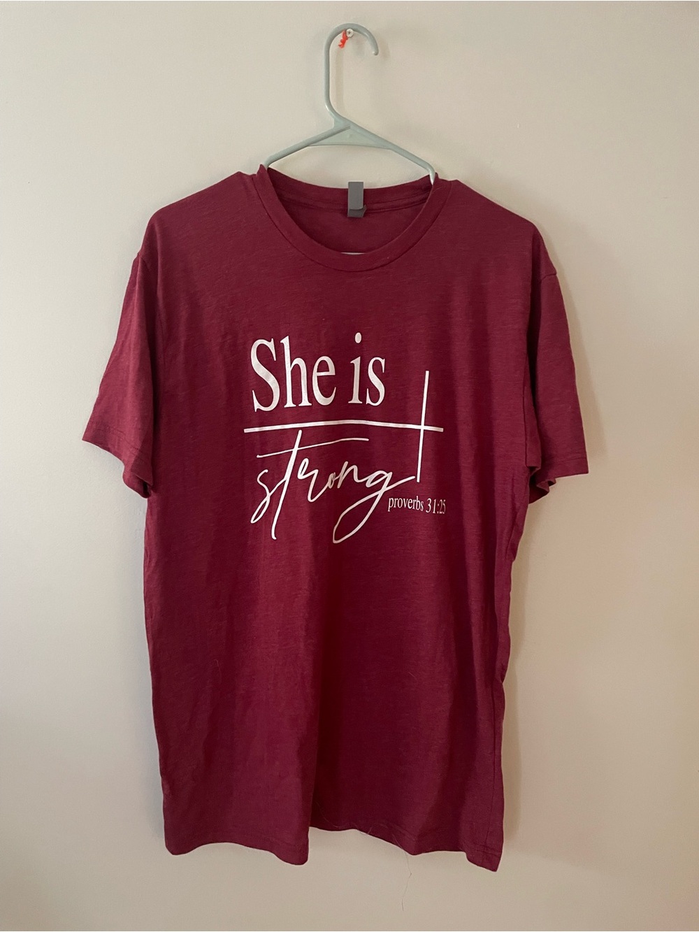 She Is Strong Graphic Tee - Women's Burgundy Short Sleeve